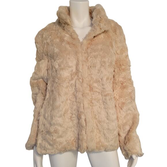 Joe Boxer Faux Fur Coat Cream Size XL - Picture 1 of 9